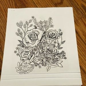Adult coloring book flower theme